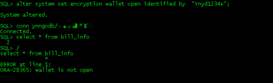 Ora-28365: wallet is not open