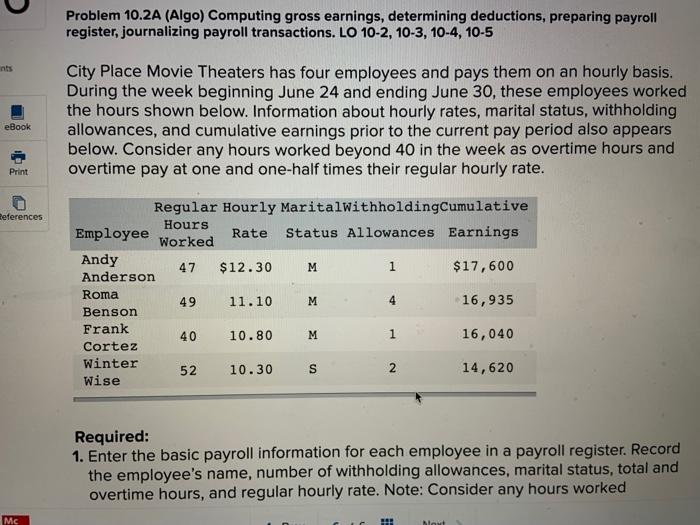 Problem 12-8 preparing the payroll