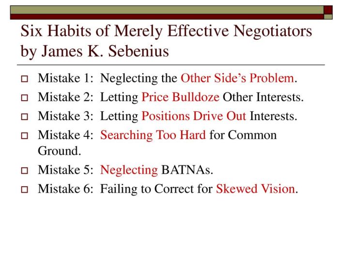 Six habits of merely effective negotiators