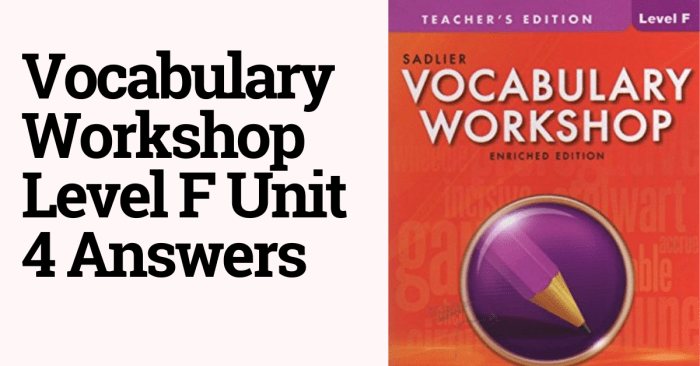 Vocabulary workshop level f unit 4